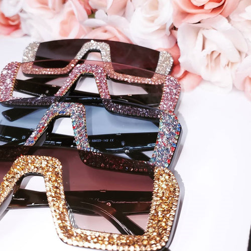 sunglasses with multiple colored bling