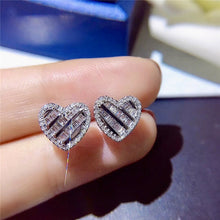 Load image into Gallery viewer, Silver Heart Stud Earrings