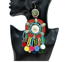 Load image into Gallery viewer, Handmade Tropical Tribal Earrings