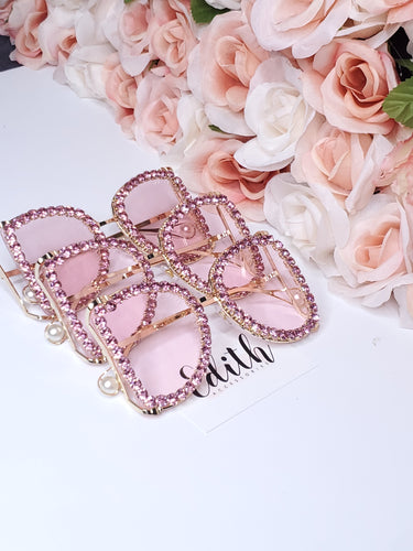 Pink diamond crystal sunglasses