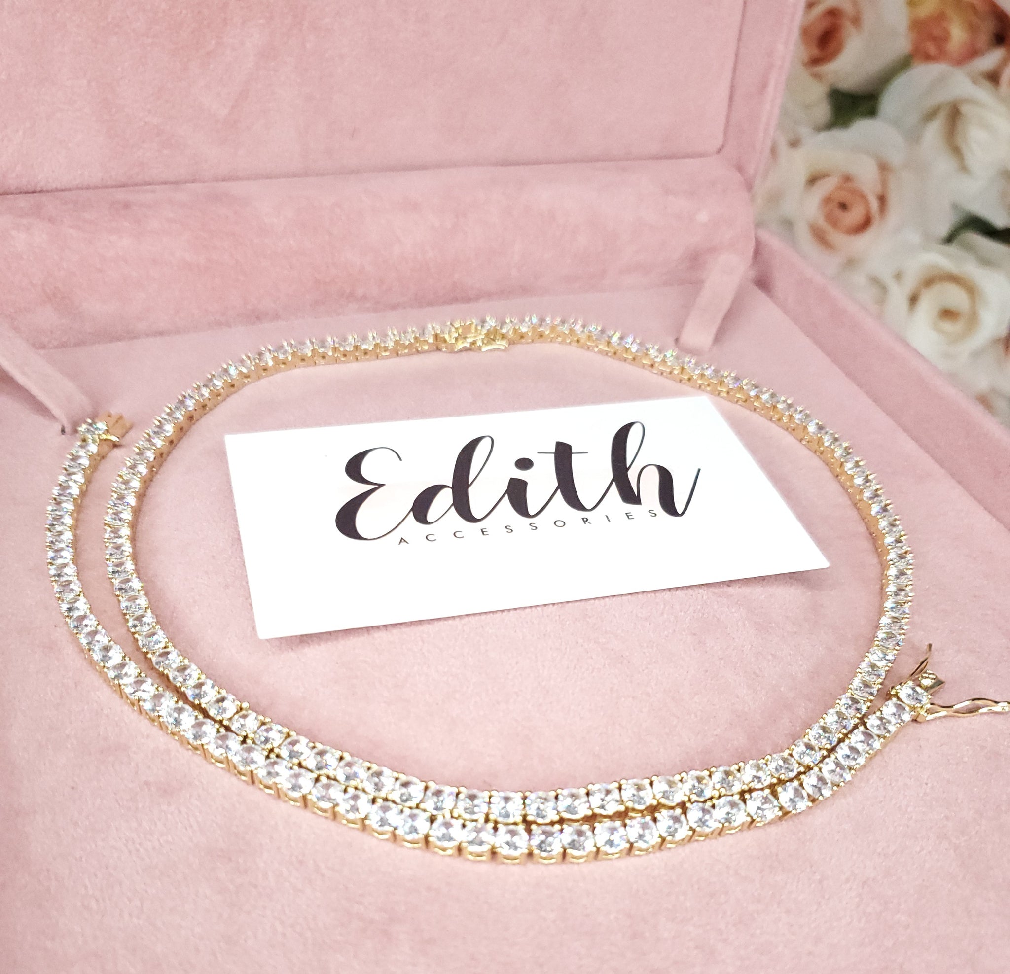 Jewelry set necklace / bracelet riviera in stainless steel silver DESINAI |  Bijou Box®