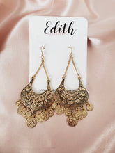 Load image into Gallery viewer, Coin Textured Drop Earrings