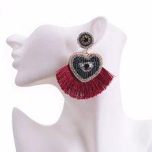 Load image into Gallery viewer, Handmade Heart Crystal Earrings